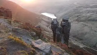 The Trinnacle Trail (Trinnacle and Birchen Clough) at Sunset - Drone Footage
