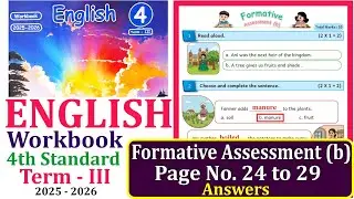 4th Standard English Workbook term 3 Formative Assessment (b) Page No.24 to 29 #4thstandard