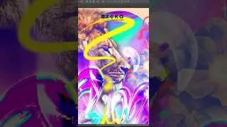 Lion Poster Design and 3D Glass Typography Process Video Illustrator and Photoshop #shorts