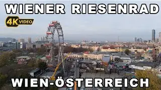 Wiener Riesenrad, Vienna Austria from above - &Rho;ό&delta;&alpha; &Beta;&iota;έ&nu;&nu;&eta;&sigmaf;, &Beta;&iota;έ&nu;&nu;&eta; &Alpha;&upsilon;&sigma;&tau;&rho;ί&alpha; &alpha;&pi;ό &psi;&eta;&lambda;ά (Drone 4K Video)