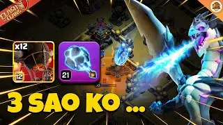 Rocket Balloon + Meteor Staff Can 3 Stars - TH17 Attack in Clash of clans | Akari Gaming