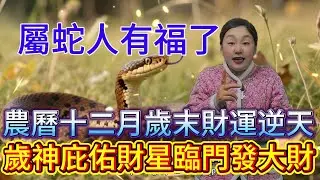 進了臘月就是年，福運財運往家纏  屬蛇人有福了！農曆十二月（1月19—2月16日）“歲末鴻運大爆發”，幸運值拉滿到人生開掛，趕緊接福！#運勢 #補財庫旺財氣 #生肖 #熱門 #財富 #正能量