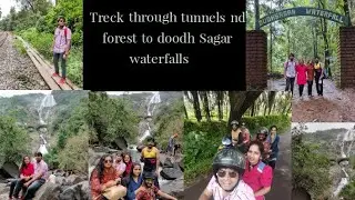 Trekking towards Doodh Sagar waterfalls through tunnels and forest area🌊 #couplevlog