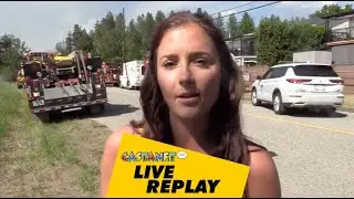 Live replay: Brush fire erupts after car burns north of Kelowna's airport