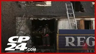 Crews battle blaze at vacant home on Finch Ave. West