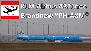 Brandnew KLM Airbus A321neo *PH-AXM* landing at Berlin Brandenburg Airport // Vortex at touchdown