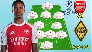 Сегодняшний матч: Арсенал против Кайрата. Возможный состав (4-2-3-1) с участием Габриэля в Лиге ч...