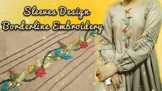 Border line embroidery | sleeves embroidery design | dimensional stitches embroidery