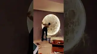 moon Wall design making your own moon is very easy in cement installation idea #short #viralvideo