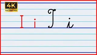 la lettre i minuscule et majuscule en &eacute;criture scripte et cursive