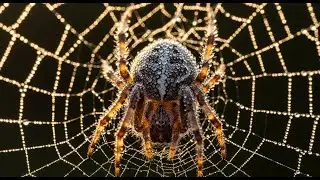 Beautiful Spider Web Macro Video  Dew Drops & Nature ASMR in 4K