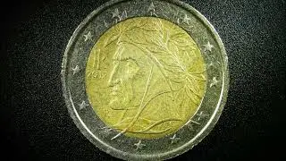 2 EURO COIN MONEY UNDER MICROSCOPE ZOOM IN