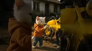 old rust bike turned into a dream ride #meow #comedy #cat