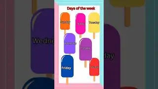 7 days of week || week days name in english || days of the week in English #shortsfeed  #kidszone