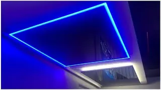 False ceiling design with   different color spot light #Shorts