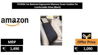 FOVERA Car Backrest Ergonomic Memory Foam Cushion for Comfortable Drive Black