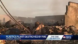 Plastic manufacturing plan destroyed by fire