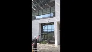 Highrise window cleaning from the ground