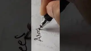 Writing AREESHA#art#calligrphylearning #simpleandbest #signature #like #share #comment #subscribe
