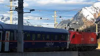 ARLBERGBAHN: Langen am Arlberg/🌙⭐ NightJet Autoreisezug➡Dornbirn/ Railjet Dornbirn➡Wien HBF