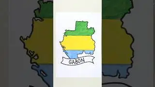How to draw Gabon map ￼🇺🇿🇿🇲🇨🇭🇾🇪🇹🇭🇹🇿🇹🇯 #drawing #art #flags #trending