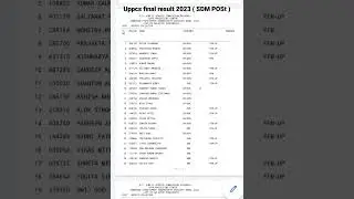 Uppcs 2023 final result out | SDM POST , #uppcsresult #upsc #result #uppcs #pcs result