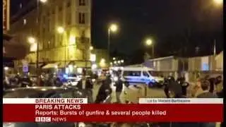 Shootings in Paris city centre and explosion at Stade de France.