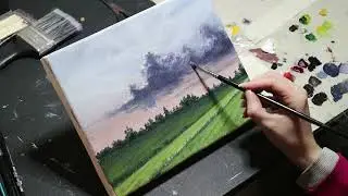 Small canvas painting! | Oil Painting Time Lapse
