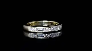Princess, Round & Emerald Diamond Channel Set Wedding Band