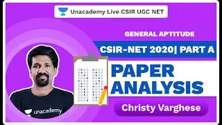 CSIR-NET 2020| Part A | Mathematical Science | Paper Analysis | Christy | Unacademy Live