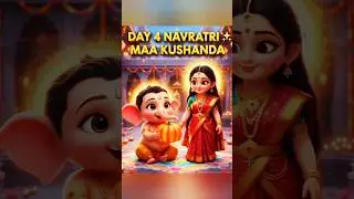 ✨ Day 4 Navratri | Chibi Ganesha & Maa Parvati | Pixar Style Animation Shorts ✨  #zarooratrishta