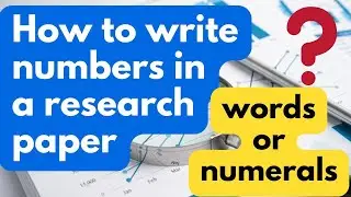 How to write numbers in a research paper