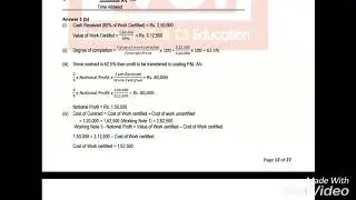 CA Ipcc Costing and FM paper nov 2017 key solution.