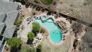 Mavic Air 2 Drone footage of beautiful pool and water feature. DJI fly