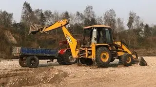 JCB Loading on Mixed Ballast Tractors From The Middle of The River