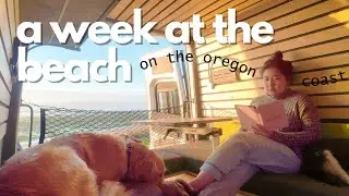 camping & reading at the beach 📖 | coos bay, cozy vanlife, camping hot pot
