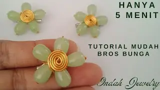 Tutorial Bros Bunga/DIY Brooch With Stone/Easy Pin/Bros Dagu/Wire Brooch/DIY Bros Mini Untuk Pemula