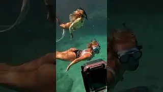 [Uncensored] I try to show off to two merbabes #shorts