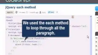 JQUERY Tutorial : jQuery each method