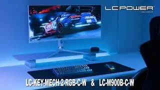 LC-Power - Gaming Keyboard LC-KEY-MECH-2-RGB-C-W x Gaming Mouse LC-M900B-C-W