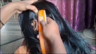 request  oil hair and long hair nitpicking with modal hairstyle real sound