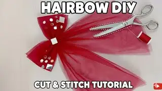 Hairbow cutting and stitching 🎗✂️🪡// hairbow making at home 😍 // #hairbow #hairbowmaking #viralvideo