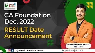 CA Foundation Result Date Announcement | Dec. 2022 | MCC | #cafoundation #cafoundationresult #icaica