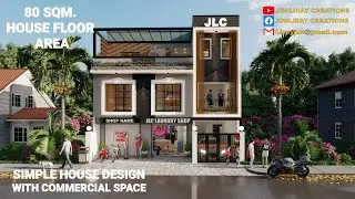 Simple House Design Idea with Commercial Space | By : junliray creations
