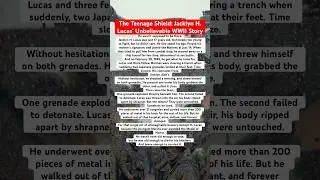 The Teenage Shield: Jacklyn H. Lucas&rsquo; Unbelievable WWII Story