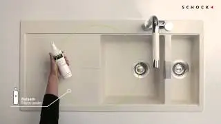 How do I remove food coloring on my shock sink?