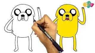 رسم جيك الكلب || من كارتون وقت المغامرة بأسهل طريقة
