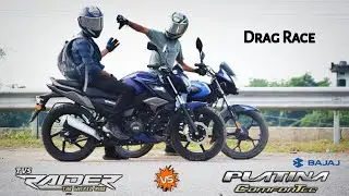 TVS Raider 125 Vs Bajaj Platina 110 BS6 | Drag Race | Amazing Results | UP65 Racers