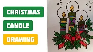 Sher Kiddos #shorts|How to Draw Christmas Candle|Easy Christmas Candle Drawing|Christmas Drawing #14