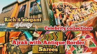 Mahaveers,The silk people, coimbatore.Ajrak Antique border Soft cotton Sarees.Royal & Elegant Sarees